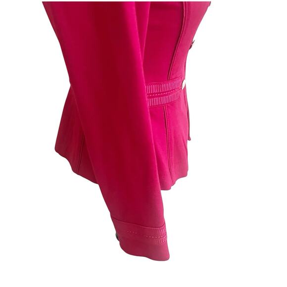 White House Black Market Military Style Fitted Blazer Jacket Sz 0 Fuschia Ponte - Picture 6 of 11